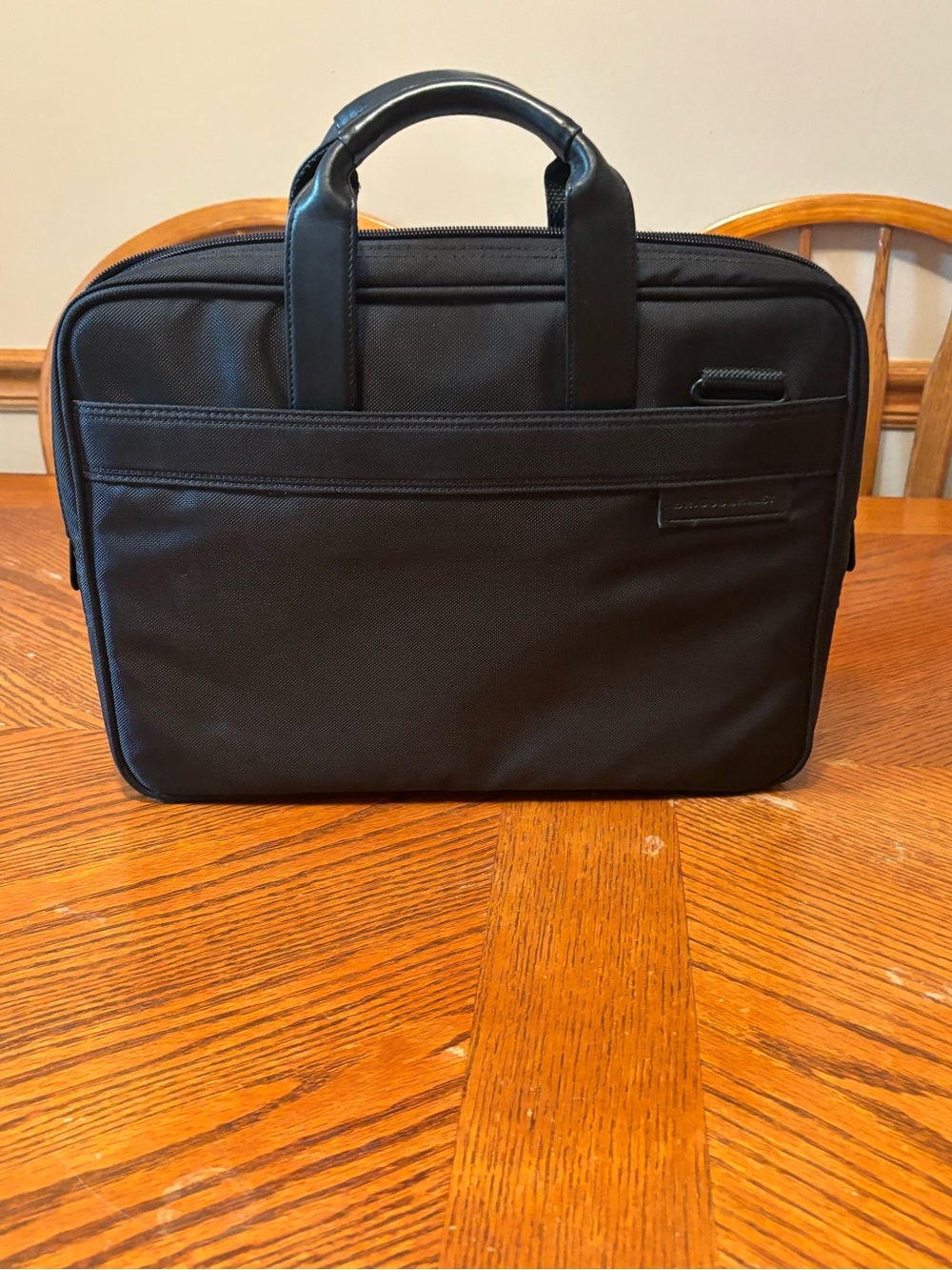 Briggs & Riley @work Black Ballistic Nylon Slim Laptop Briefcase Bag Tech Brief